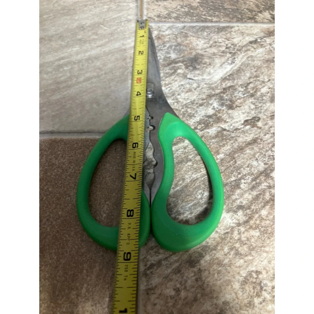 Farberware Kitchen Shears Green Ergonomic Handle Stainless Steel Multi-Purpose